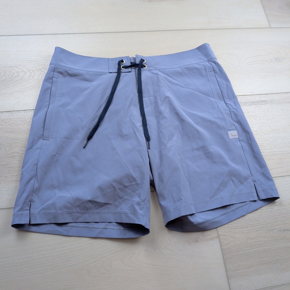 Rhone Board Shorts Mens 32 Blue Gray 7" Swimming Trunks Beach Surf
